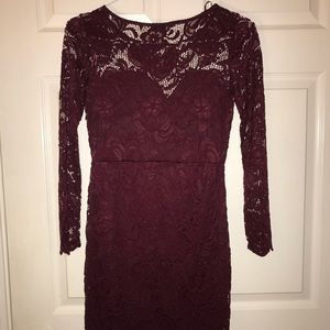 Maroon Lace Dress